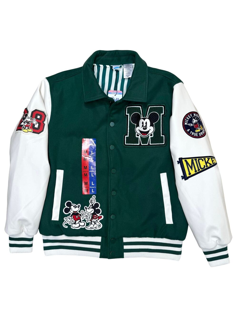 New Disney Mickey Letterman Jacket Varsity Coat Mens M Womens L NWT